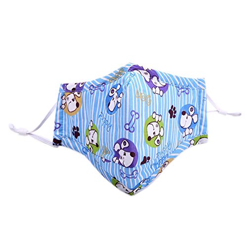 Ayygift 2pcs Pm2.5 Children's Cartoon Ski Face Mouth Muffle Mask Respiration Valve Windproof (Dog)