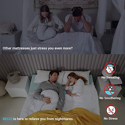 RECCI 10Inch Split King Memory Foam Mattress, Bed in a Box, Breathable