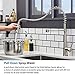 Hotis Commercial Stainless Steel Lead-Free Two Lever Two Hole Gooseneck High Arc Two Handle Kitchen Sink Faucet, Kitchen Faucet