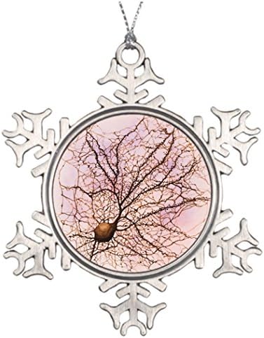 Microscopy Tree Branch Decoration Neuro Monogram Snowflake Ornaments Bioart