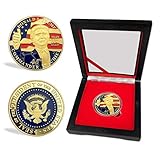 President Donald Trump 2020 Gold Challenge Coins with Gift Box,Donald Trump Commemorative Coin.