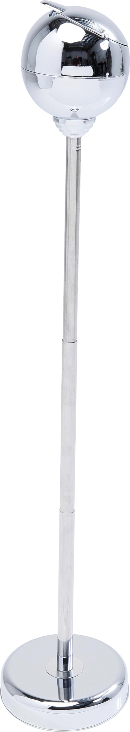 Kare Design Standing Ashtray, Spheric, Chrome, Outdoor Use, Height Adjustable, Stainless Steel, Retro, Modern Pedestal Ashtray with Lid, Terrace, Balcony, Garden, 72 x 14 x 14 cm (H x W x D)