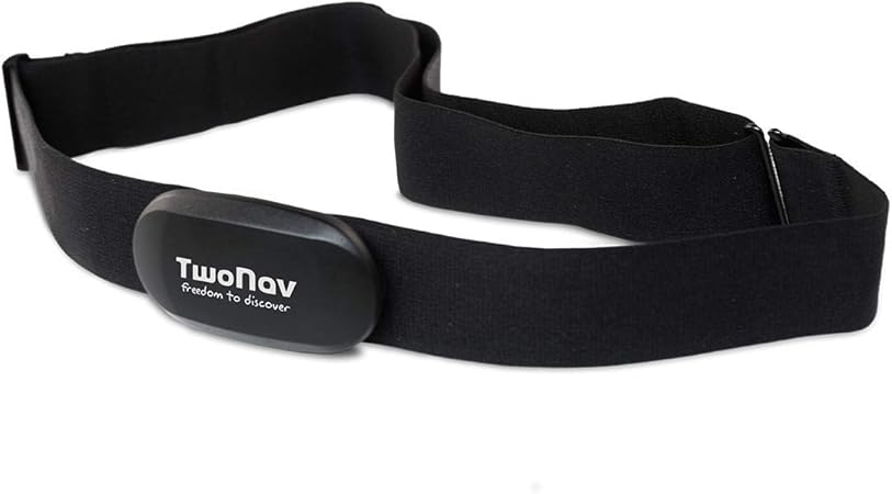 TwoNav - Pulsómetro Pecho de Deporte Compatible con GPS y Movil, Conectividad ANT+™ y Bluetooth® Smart, Negro