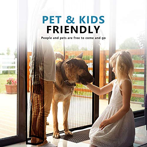 Aoocan Magnetic Screen Door - Door Net Screen with 26 Magnets Heavy Duty Mesh Curtain, Door Screen Magnetic Closure. Fits Door Size up to 34" x 82" Keeps Bugs Out