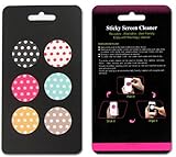 Sticky Cleaner Polka Dot - 6-in-1 Pack - Microfiber Screen Cleaner Sticker for iPhones, smartphones, tablets andTouchscreen other electronic digital devices