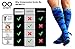 Compression Socks (1 pair) for Men & Women by INFINITY - BEST for Running, Nurses, Shin Splints, Flight Travel, & Maternity Pregnancy - Boost Athletic Stamina & Recovery (Blue Argyle, L/XL)