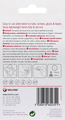 Velcro Brand Stick On Squares 25mm White 24 Sets Home Office Craft Projects