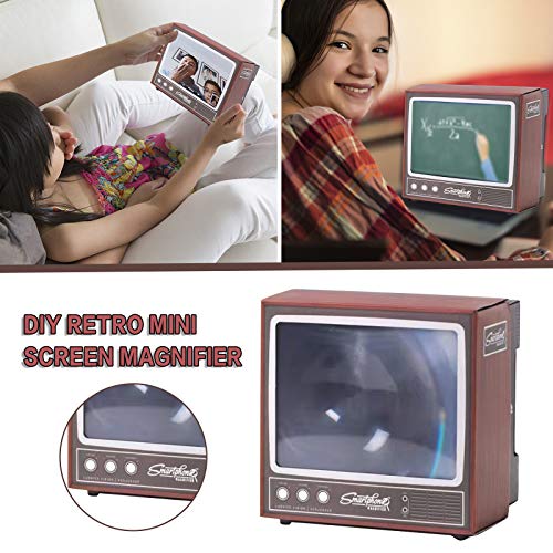 Lupa de Pantalla de Smartphone 3D , Estereoscópica de Mini Televisor Retro DIY Amplificador de Pantalla HD con Altavoz