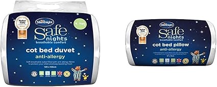 silent night cot bed duvet and pillow set