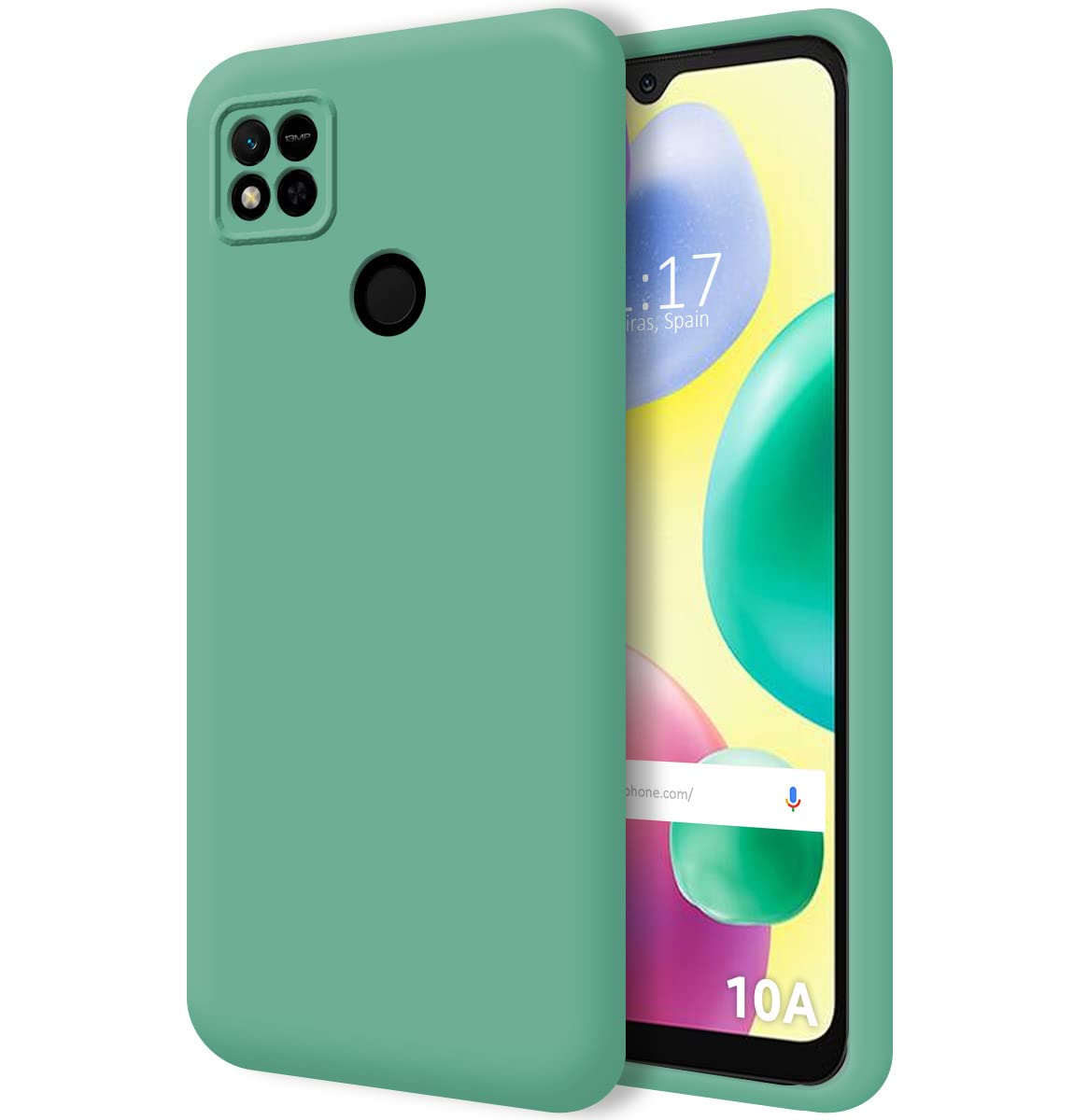 Tumundosmartphone Ultra Soft Liquid Silicone Case for Xiaomi Redmi 10A Green