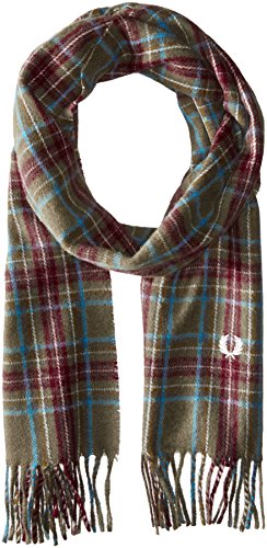 Fred Perry Men's Stewart Tartan Scarf, Iris Leaf, One Size
