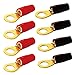 AIRIC 8 Gauge Ring Terminal 5/16 inch Gold Plated Crimp Ring Terminals with Soft Boots Gold Wire Connectors Kit 8-Pack