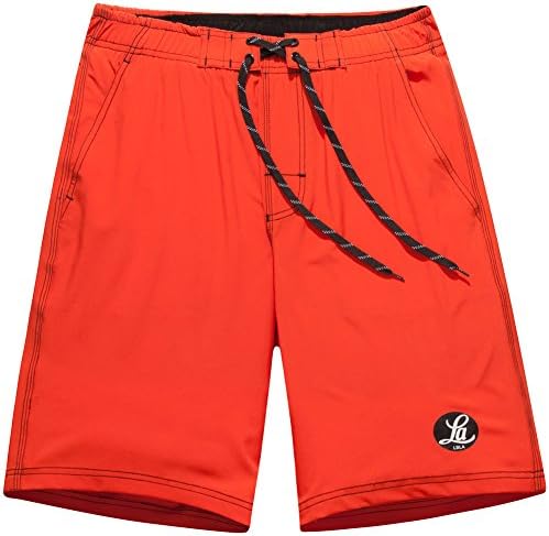 HSFEO Mens Swim Trunks Quick Dry Printing Beach Board Shorts (XXXX-Large, Orange)