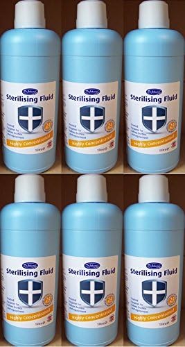 6 x Dr Johnson Highly Concentrated Sterilising Fluid 1 Litre