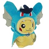 Generic Mega Pikachu Gyarados Capa Plush Toys Stuffed Doll With Badges Light Blue 8