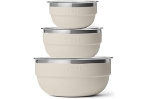 YETI Nestable Standard Food Storage Bowl Set, (1) 1 QT, (1) 2 QT, and (1) 4.5 QT, Cape Taupe