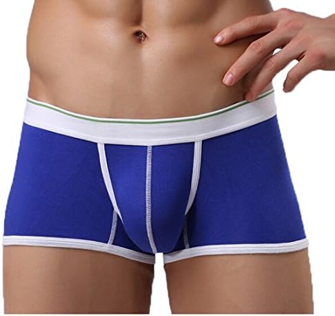 Yiqistore Mens Fashion Sexy Lowwaist Modal Boxer Briefs Breathable Underpants (M, blue)