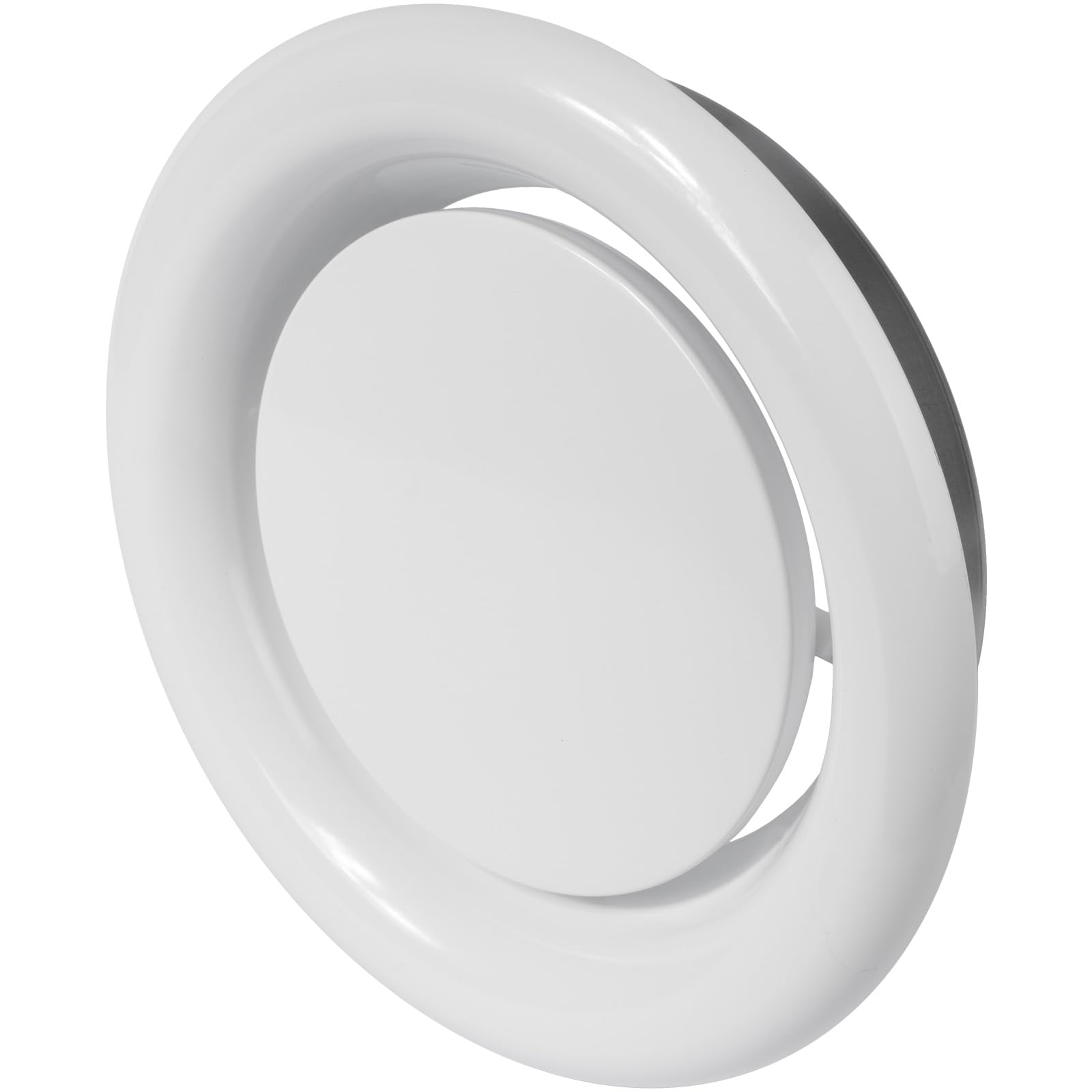 Photo 1 of Repa Market ø8" Inch White Steel Exhaust Diffuser with Flange - Soffit Vent Grille - Adjustable Valve for Optimal Airflow - Quiet Duct Air Extraction - Indoor Ventilation - Round Duct Cover