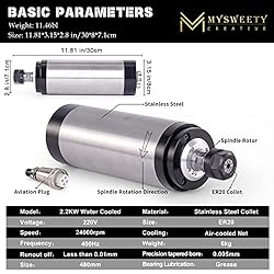 CNC Spindle Motor Kit, MYSWEETY 110V 2.2KW Water