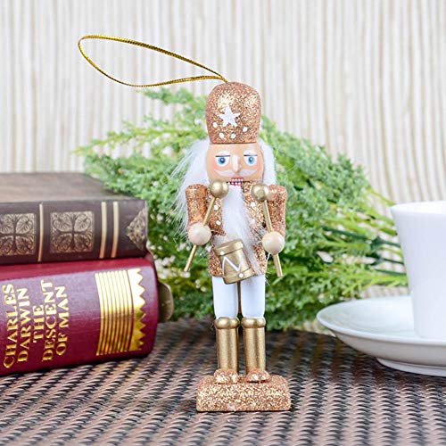 Owlhouse Nutcracker Puppet, 5 PCs Glitter Wooden Nutcracker Decorative Christmas Ornament for Party Home Decoration, 12CM