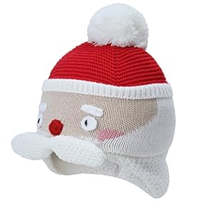 Vivobiniya Kid Girl Winter Knitted Cap Baby GILR Earmuffs Cap Lovely 0-6years Old (6m-2years Old(Head Girth 18.1in-19.6in))
