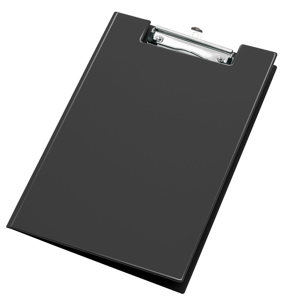 VELOFLEX 4804080 Clipboard DIN A4, with Lid, PVC, Hinged Clipboard, Writing Board, Black, Pack of 1