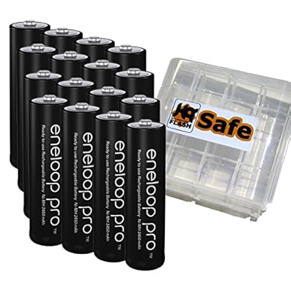 16er Panasonic Eneloop PRO BK-3HCDE AA Akkus mit kQ-Safe Box NEUESTE VERSION