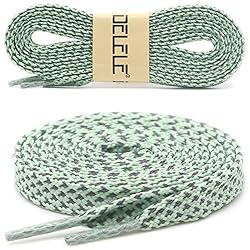 DELELE 2 Pairs Reflective Shoelace Flat Light Green