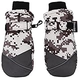 Simplicity Junior's & Children's 3M Thinsulate Waterproof Ski Winter Mitten Gloves, M,Black Camo