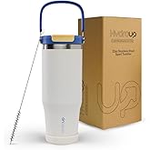 Hydroup Sport Tumbler 32oz Stainless Steel Water Bottle, Vacuum Insulated with 2-in-1 Lid (Straw & Spout), Leak-Proof Reusable Travel Mug for Hot and Cold Drinks