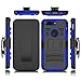 OnePlus 5T Case, Elegant Choise Holster Heavy Duty Armor Shockproof Full Body Rugged Protective Case Cover with Swivel Belt Clip and Kickstand for OnePlus 5T 6” 2017 (Blue/Black)