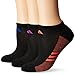adidas Women's Superlite Stripe No Show Socks (3-Pair), Black/Easy Coral/Collegiate Royal/Shock Purple, Medium