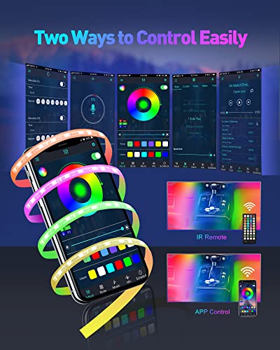 LED Lights for Car, NOVSIGHT Interior Car Lights 72 LED 16 Million Colors with APP and Remote Control Music Sync Color Change RGB, LED Lighting Kits with Car Charger, Car Decor Accessories DC 12V