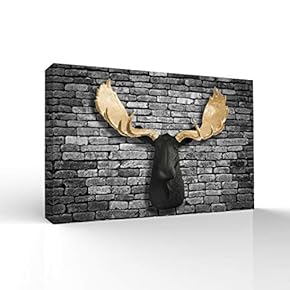 Wall26-Canvas Wall Art-Deer Animal Horn -Giclee Painting Wall Bedroom Living House Decoration Home Art - 12x18 inches