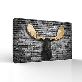 Wall26-Canvas Wall Art-Deer Animal Horn -Giclee Painting Wall...