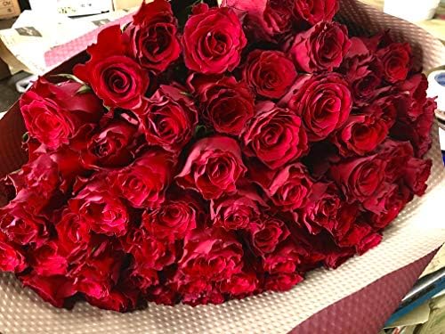 エルフルール バラの花束 60本 カラー レッド 結婚記念日 プレゼント 薔薇 誕生日祝い 贈り物 還暦祝い