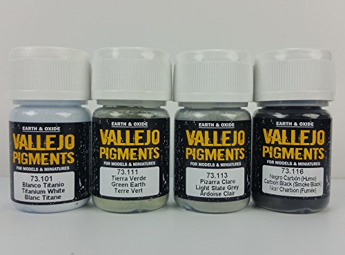 Vallejo Soot & Ashes Pigment Set 4 x 35ml Paint