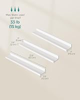 SONGMICS Floating Shelves Set of 2 10 x 80 cm White LWS080W01 view 3