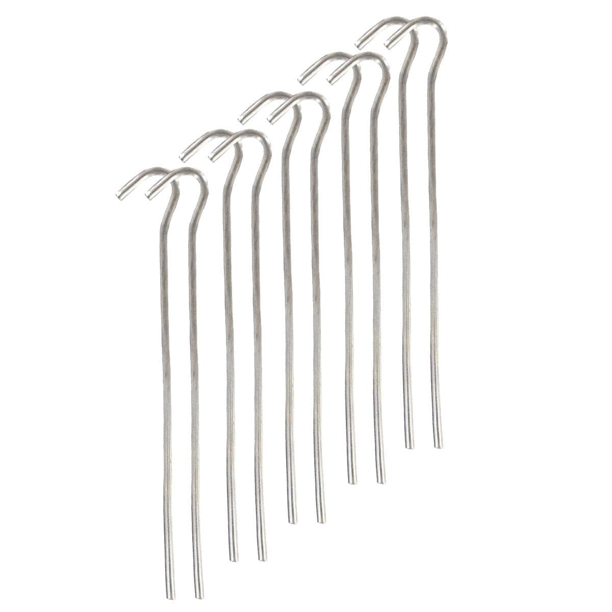 Kingfisher OLPS - Pk10 Steel Roundwire Tent Pegs in Stainless Steel