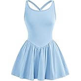 SOLY HUX Girl's Tennis Dresses Summer Sleeveless Workout Golf Mini Dress with Built in Shorts