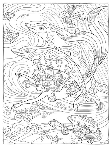 Creative Haven Magnificent Mermaids Coloring Book (Creative Haven Coloring Books)