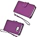 Wisdompro S6 Case, Premium PU Leather 2-in-1 Protective Folio Flip Wallet Case with Credit Card Holder Slots and Wrist Lanyard for Samsung Galaxy S6 - Purple