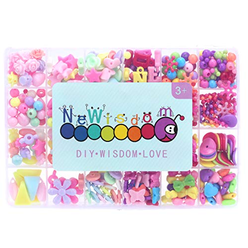 NeWisdom Pop Girls Jewelry Making Kit, 2020 Creative Little Girls Toys Gifts Age 4 5 6 7 8 9 10 12 Y - //coolthings.us