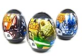 3 Star Wars Plastic Surprise Eggs with Toy Surprise, Sticker, and Cookie