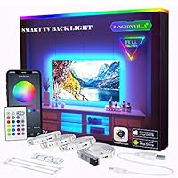 PANGTON VILLA LED Strip Lights 6.56ft for 40-60in TV APP Control, USB LED TV Backlight Kit with Remote, USB LED TV Backlight Kit with Remote - Color Changing 5050 LEDs Bias Lighting for HDTV