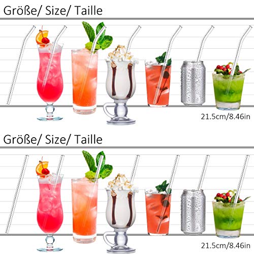 MELLIEX Glas Strohhalm Wiederverwendbar Eco Nachhaltige Trinkhalm Glas Strohhalme für Cocktail Smoothie Tee, 10er Set… – Bild 7