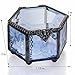 J Devlin Box 850 Hexagon Blue Glass Box Jewelry Display Keepsake Display Gift Decorative Storage Trinket Ring Box Hexagon Case