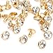 Surepromise 100pcs 7mm Diamante Diamond Clear Gold Crystal RIVET STUDS Rock Leather Bag