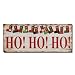 Adeco Decorative Christmas Wood Wall Sign Plaque "Ho! Ho! Ho!" with Stockings Red White Home Decor