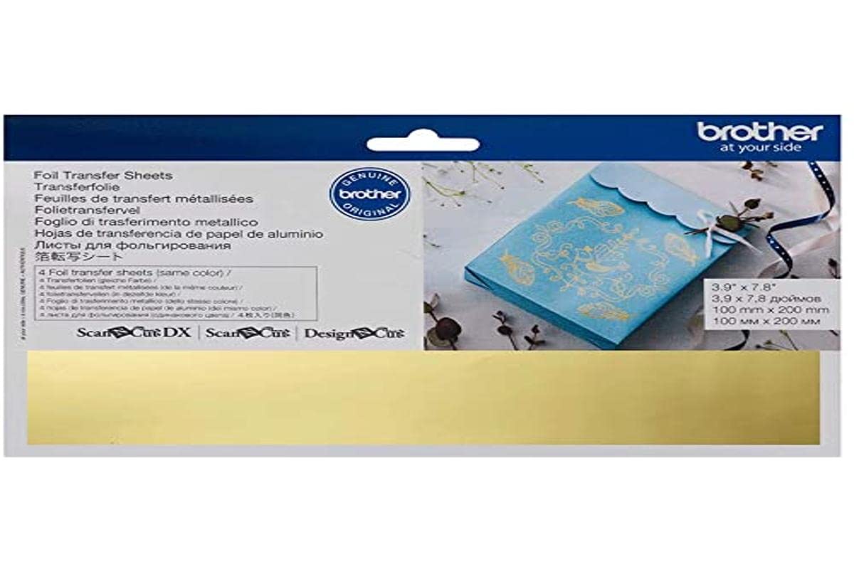 Brother Scan N Cut Metallic Sheet 4 Pieces 10 x 20 cm Gold